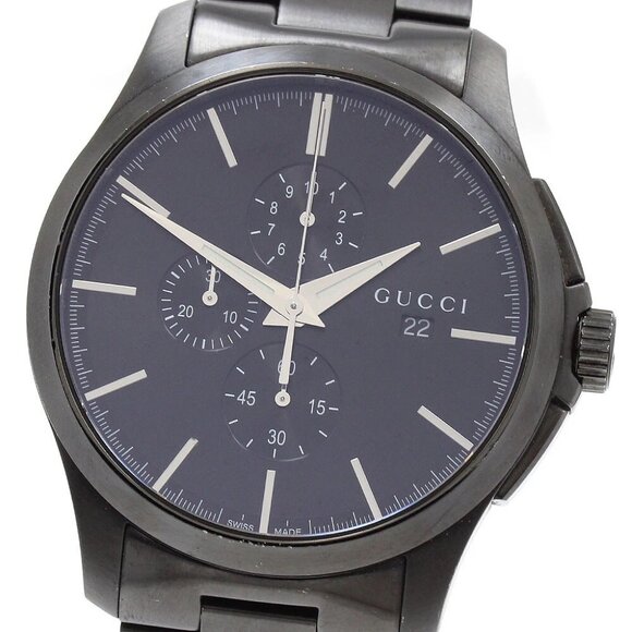 GUCCI G timeless 126.2/YA126274 Chronograph Black Dial Quartz Men's Watch - Picture 11 of 12